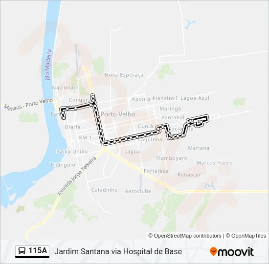 115A Bus Line Map