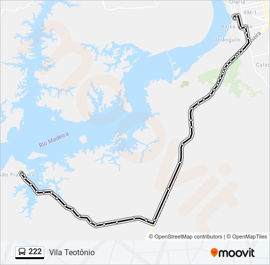 222 bus Line Map