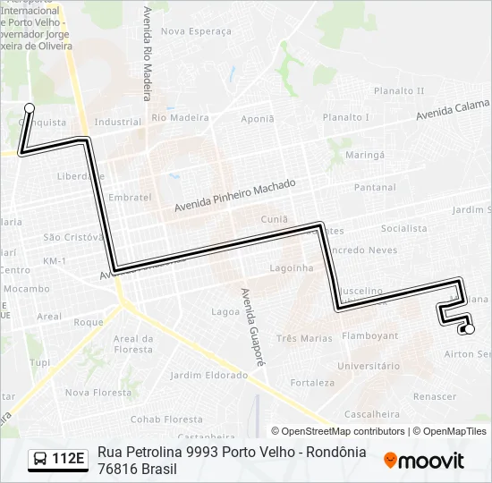 112E Bus Line Map
