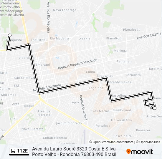 Mapa de 112E de autobús