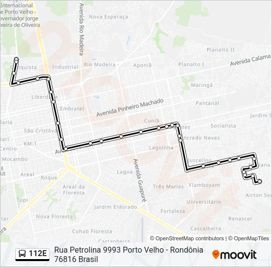 112E Bus Line Map
