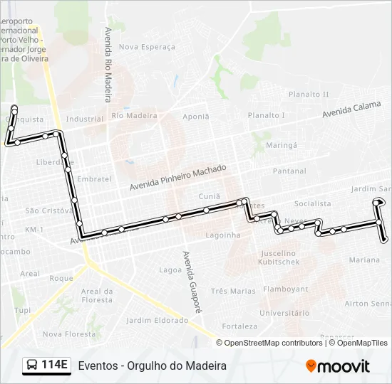 114E Bus Line Map