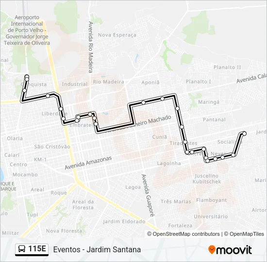 115E Bus Line Map