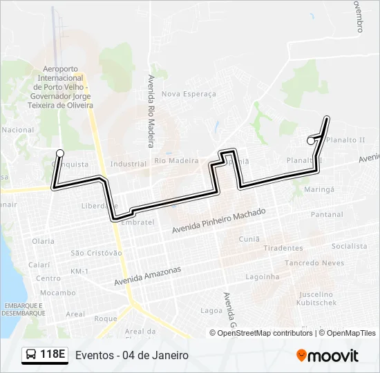 118E Bus Line Map