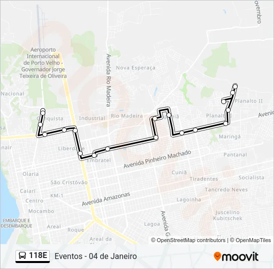 118E Bus Line Map