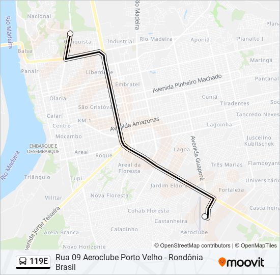 119E Bus Line Map