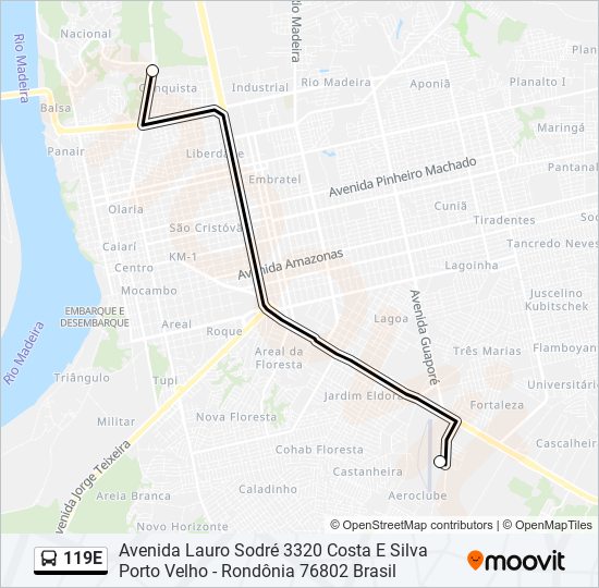 119E Bus Line Map