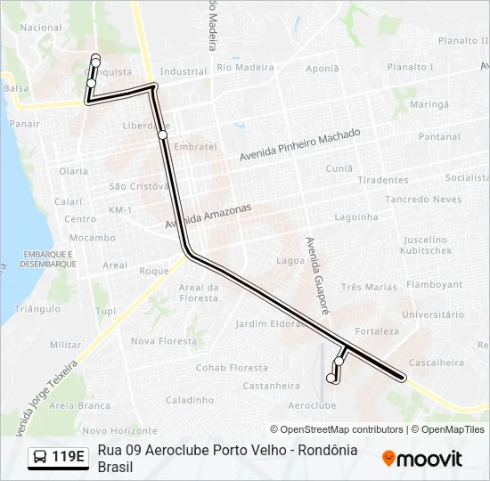 119E Bus Line Map