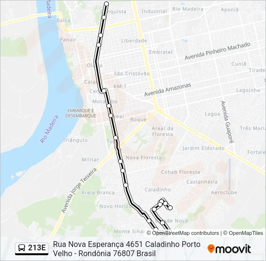 213E Bus Line Map