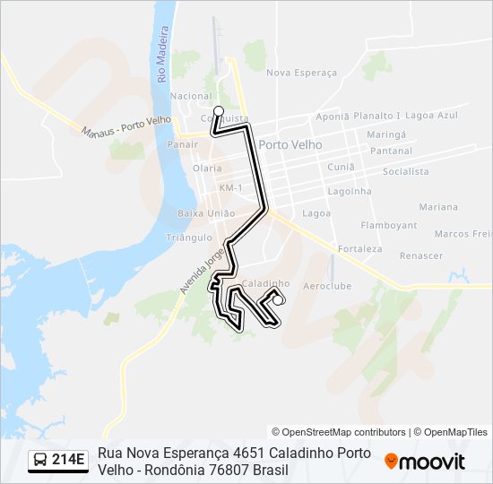 214E Bus Line Map