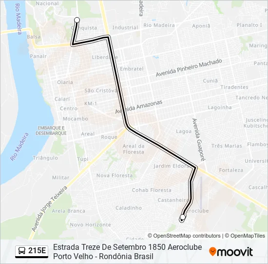 215E Bus Line Map