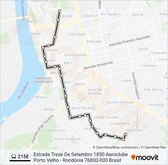 215E Bus Line Map