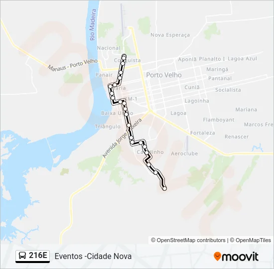 216E Bus Line Map