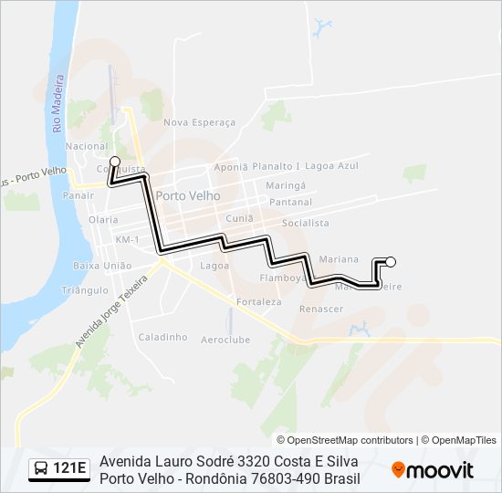 121E Bus Line Map