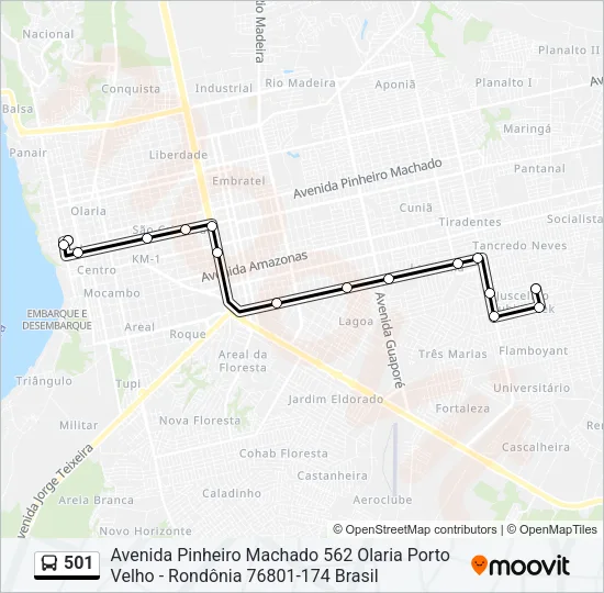 Mapa de 501 de autobús