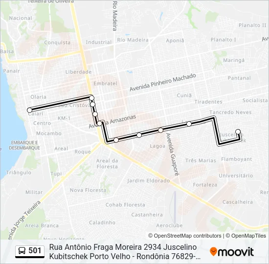 Mapa de 501 de autobús