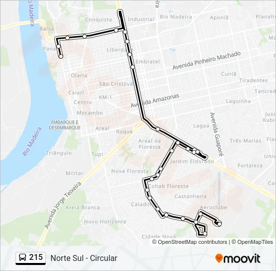 215 Bus Line Map