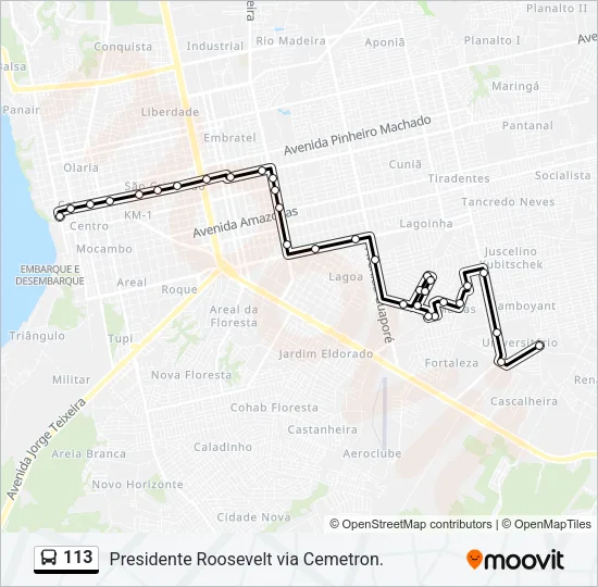 113 Bus Line Map