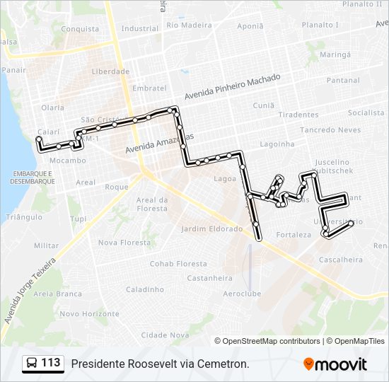 113 Bus Line Map