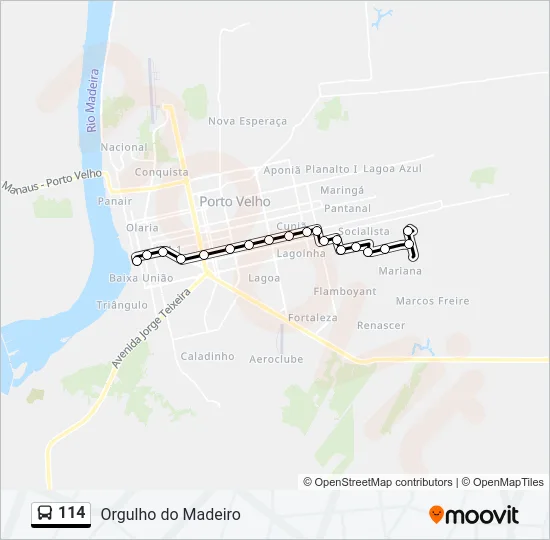 114 Bus Line Map