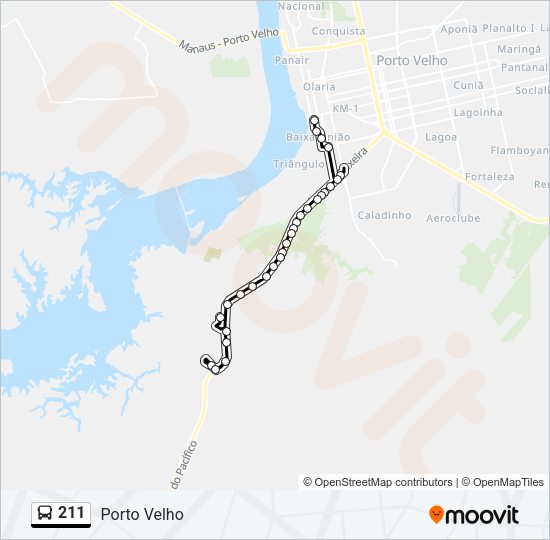 Mapa da linha 211 de ônibus