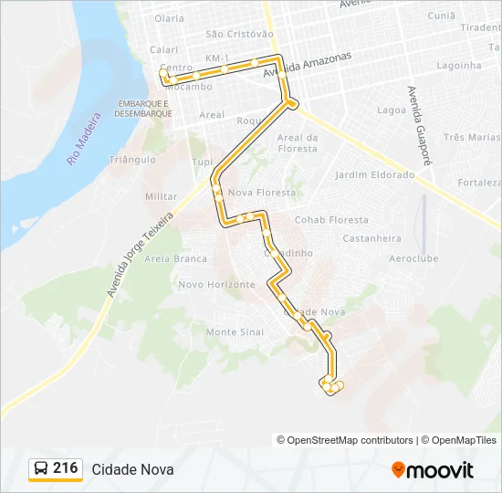 216 Bus Line Map