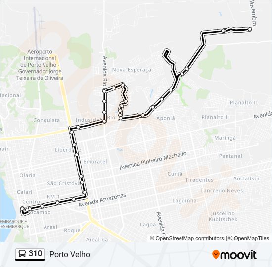 Mapa de 310 de autobús