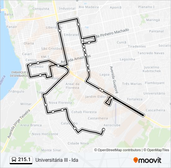 215.1 bus Line Map