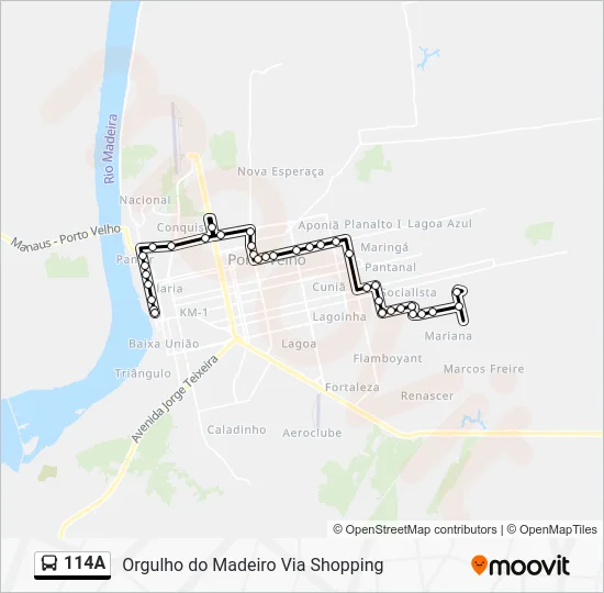 114A Bus Line Map