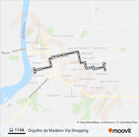 114A Bus Line Map