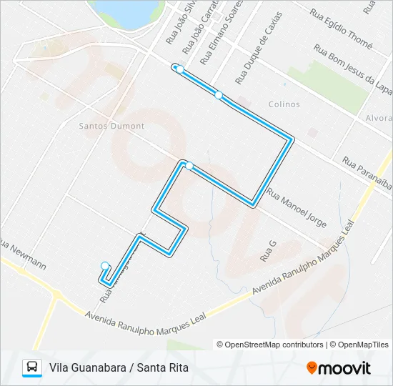 004 VILA GUANABARA / SANTA RITA Bus Line Map