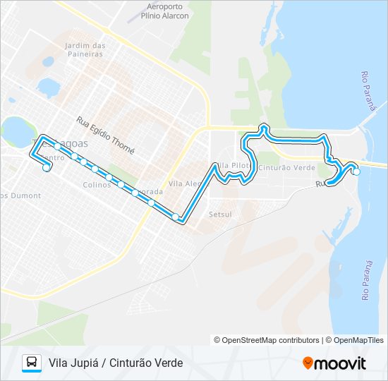 009 VILA JUPIÁ / CINTURÃO VERDE bus Line Map