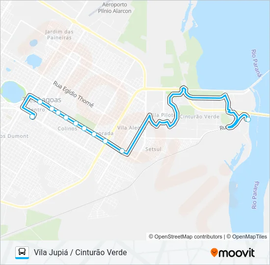 009 VILA JUPIÁ / CINTURÃO VERDE Bus Line Map