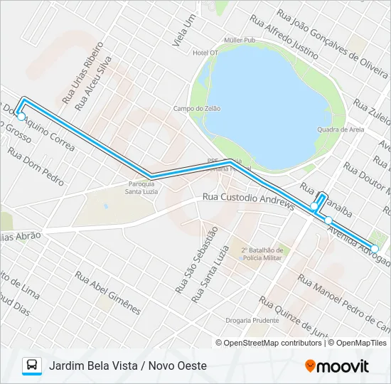 006 JARDIM BELA VISTA / NOVO OESTE Bus Line Map