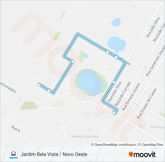 006 JARDIM BELA VISTA / NOVO OESTE Bus Line Map