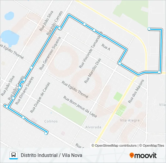 017 DISTRITO INDUSTRIAL / VILA NOVA Bus Line Map