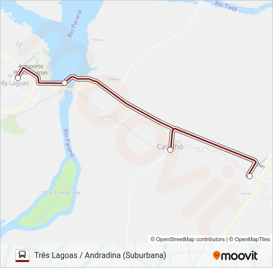 TRÊS LAGOAS / ANDRADINA (SUBURBANA) TRÊS LAGOAS / ANDRADINA (SUBURBANA) Bus Line Map