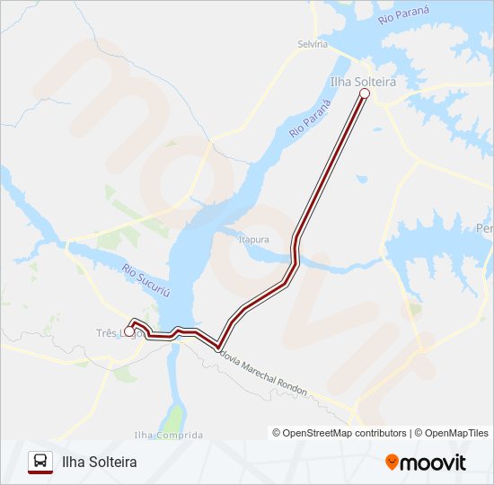 TRÊS LAGOAS / ILHA SOLTEIRA (SUBURBANA) TRÊS LAGOAS / ILHA SOLTEIRA (SUBURBANA) bus Line Map