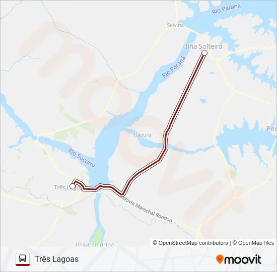TRÊS LAGOAS / ILHA SOLTEIRA (SUBURBANA) TRÊS LAGOAS / ILHA SOLTEIRA (SUBURBANA) Bus Line Map