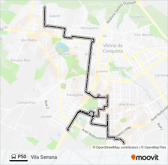 P50 Bus Line Map