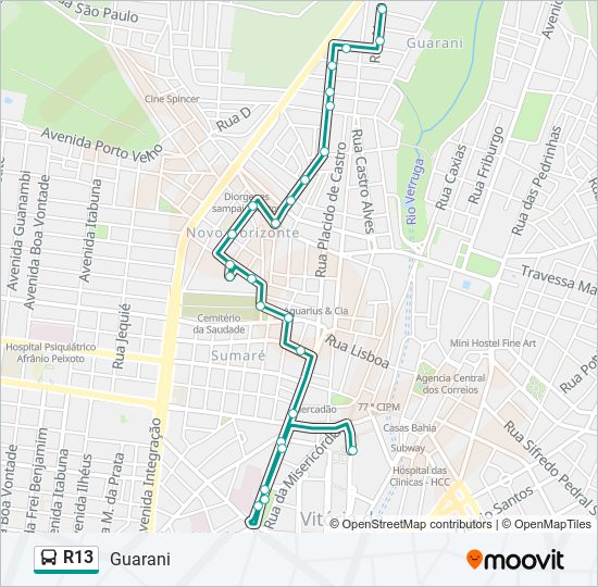 L nea r13 horarios paradas y mapas Guarani Actualizado