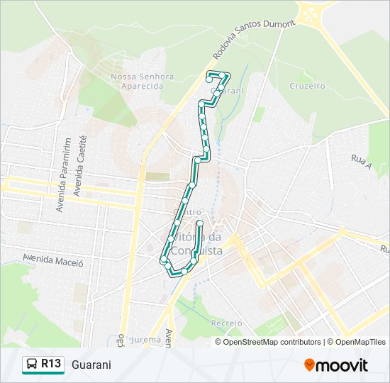 Rota da linha r13 hor rios paradas e mapas Guarani Atualizado