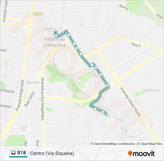 R18 Bus Line Map