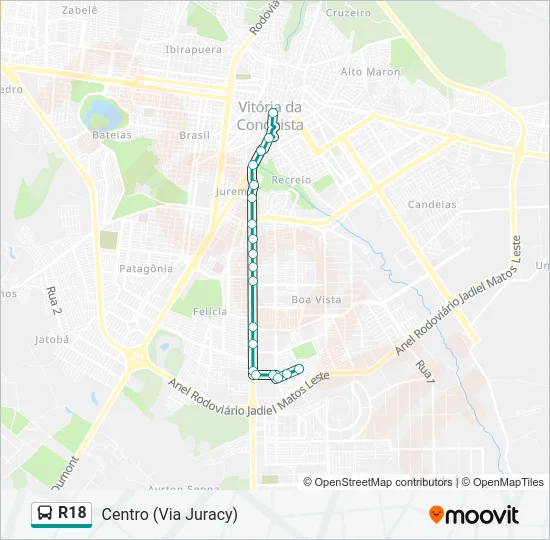 R18 Bus Line Map