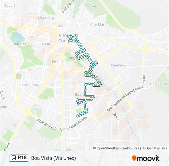 R18 Bus Line Map