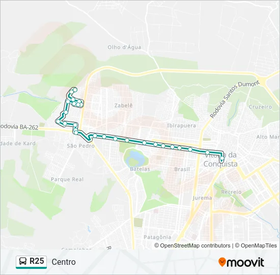 R25 Bus Line Map
