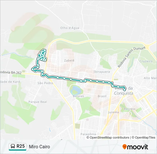 R25 Bus Line Map