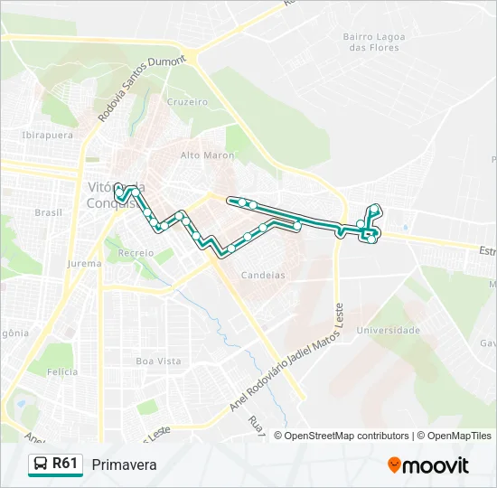 R61 Bus Line Map