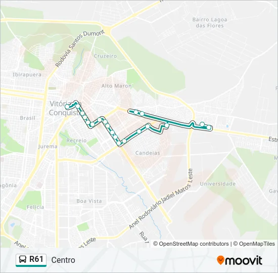 R61 Bus Line Map