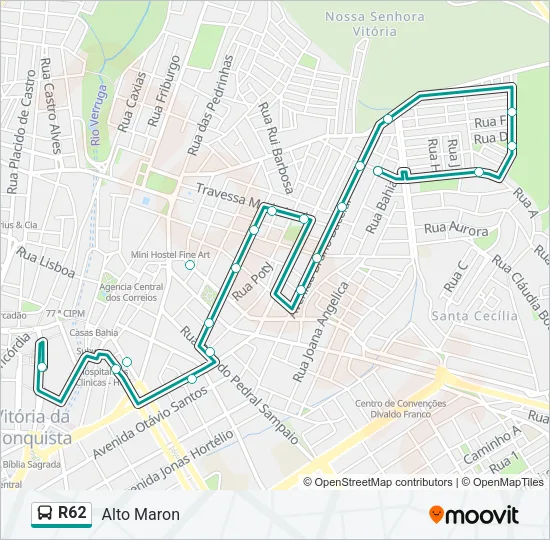 R62 Bus Line Map